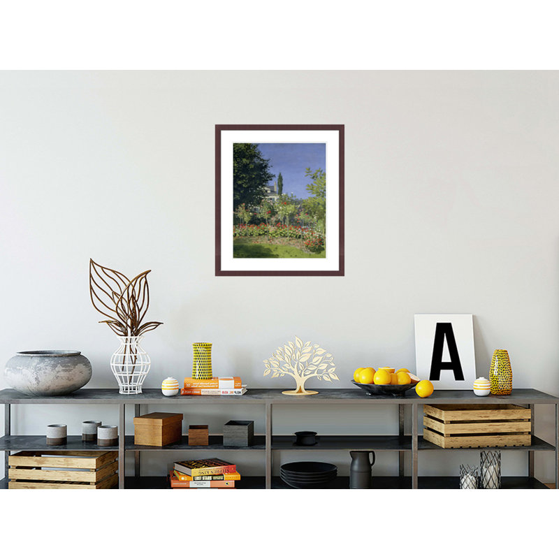 «Flowering Garden at Sainte-Adresse» par Claude Monet, impression giclée encadrée, H 27,57 po x l 23,5 po