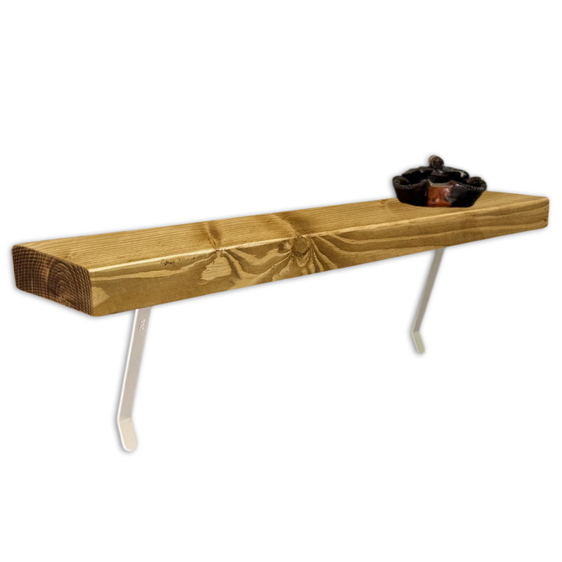 Wood Radiator Shelf with Reclaimed Wood, Dark Oak, 4.5cm H x 100cm W x 22cm D