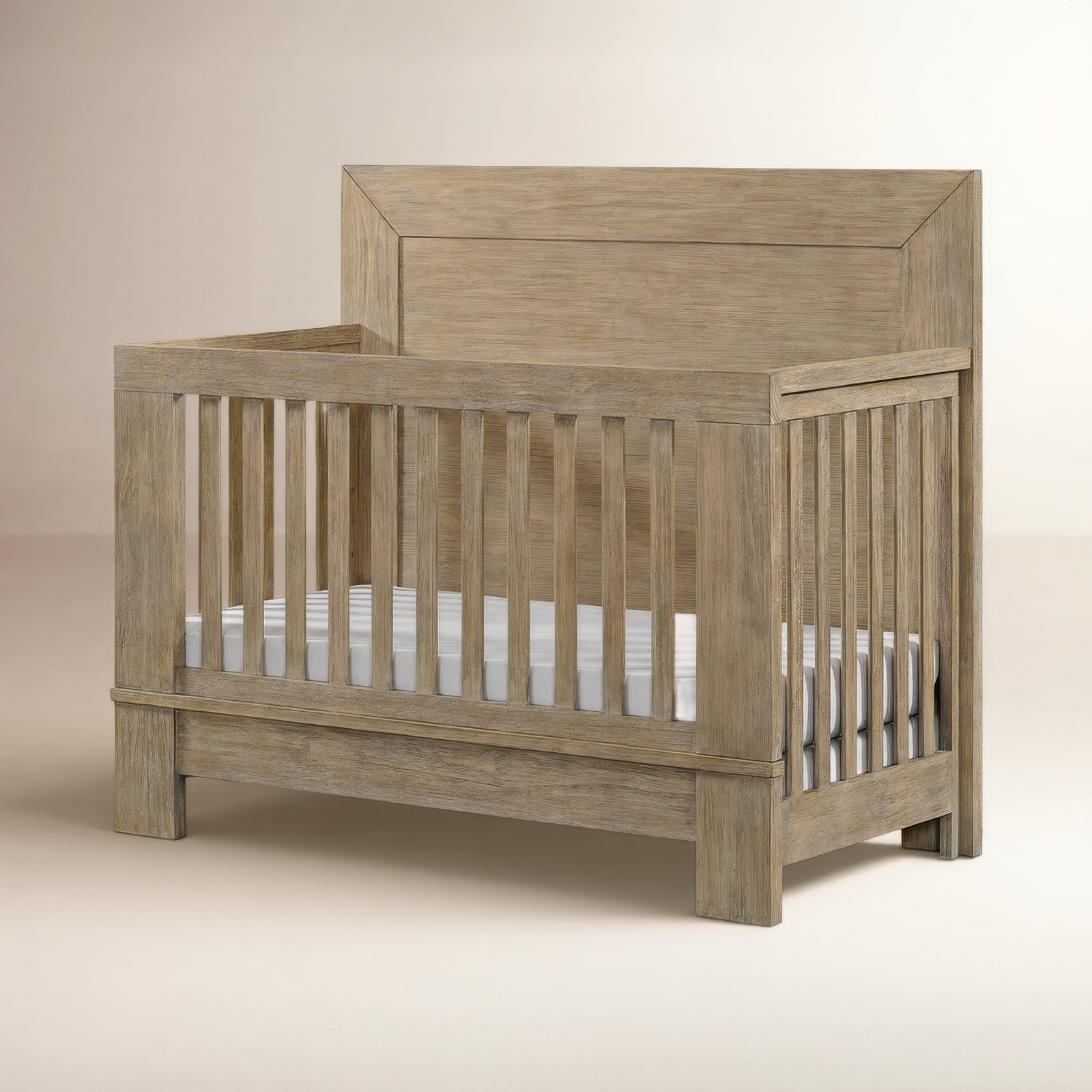 Albie 56" Wide Convertible Crib, Sandstone