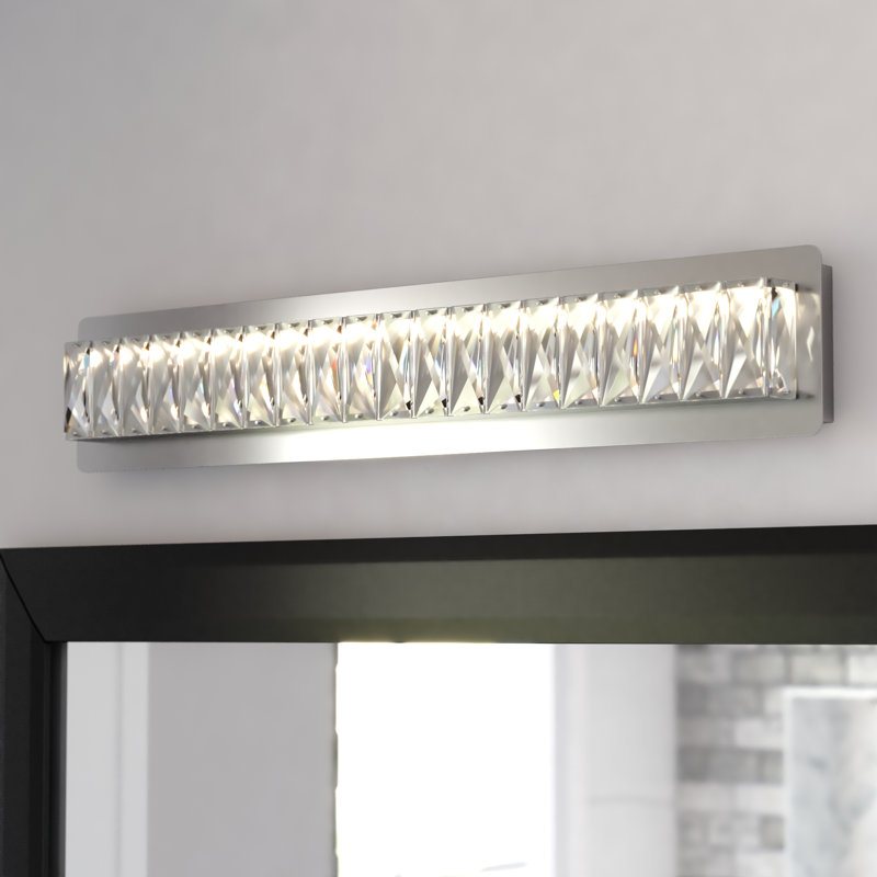 Ficco 26 In. Integrated LED Chrome Crystal Bath Bar Vanity Light