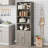 71.4" Farmhouse Bookcase with Doors, 6-Shelf Wooden Storage Cabinet for Living Room, Office & Study-336243889