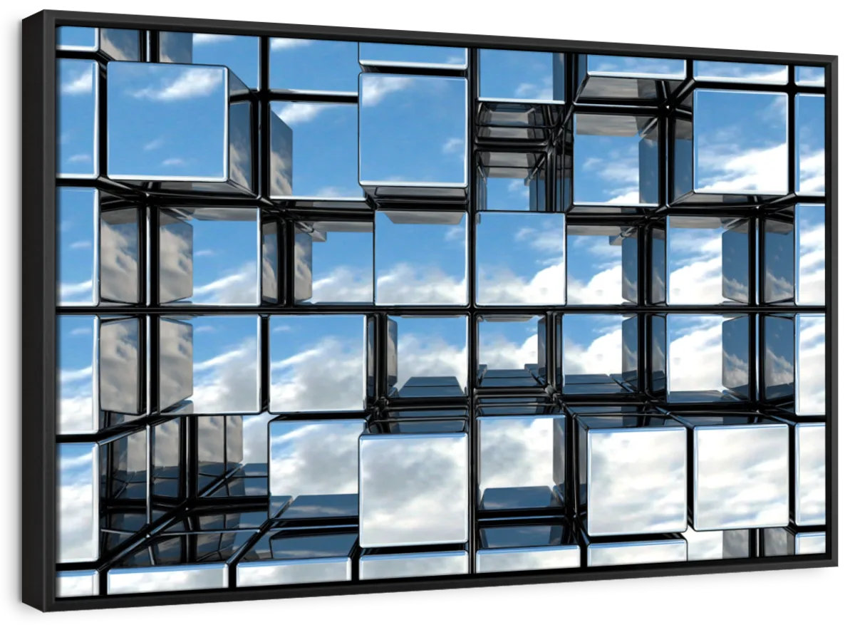 Many Mirrors Abstract Elephant Stock Abstract Square Mirrors Canvas Print | Wayfair