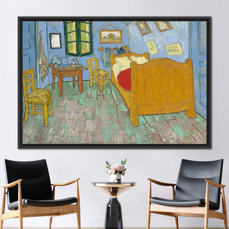 Reproduction sur toile de la chambre à coucher de Van Gogh, affiche d'art impressionniste célèbre, H 41 po x l 94 po, Noir