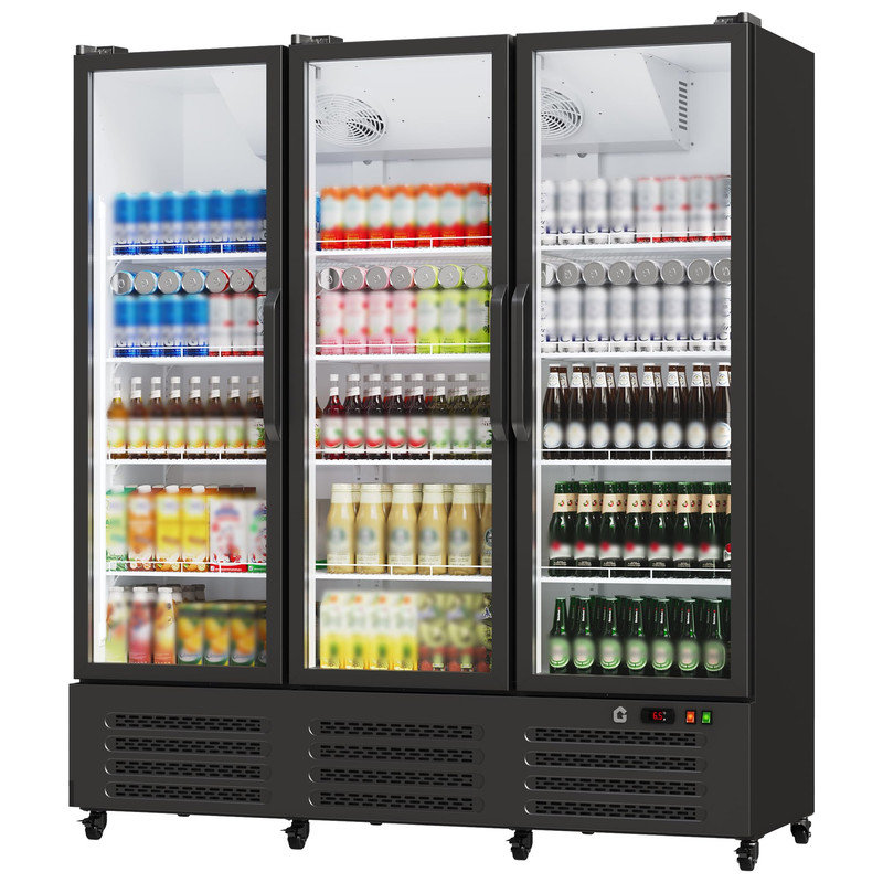 39.8 Cu.Ft. 3 Glass Door Beverage Refrigerator – Frost-Free, 360° Cooling, Adjustable Shelves
