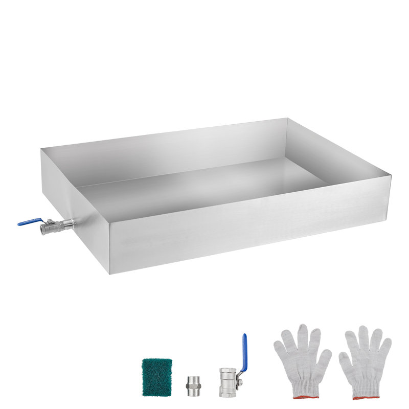 21 Gallon Stainless Steel Maple Syrup Evaporator Pan – 24" x 36" x 6" with Valve & Thermometer for Home & Outdoor Boiling