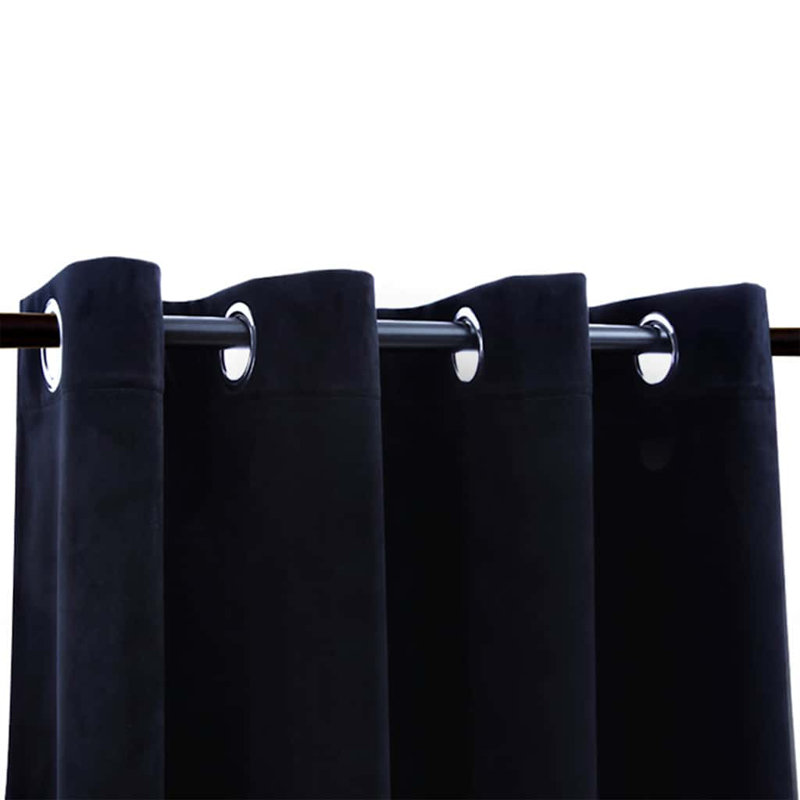 Laurine Blackout Curtain Pair, Width 140 x Drop 245cm, Black