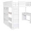 Lit mezzanine avec échelle, tablettes et bureau