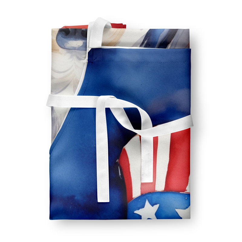 Patriotic American Apron, Bearded Collie