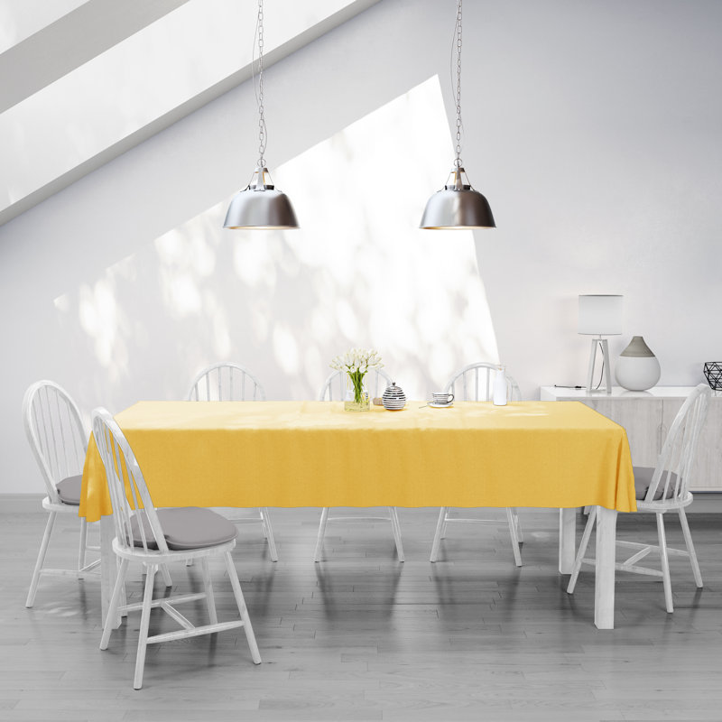 Nappe ronde en polyester Vallejos, 144 po x 60 po, oblong, Jaune