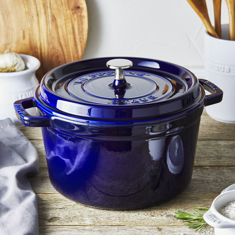 Four néerlandais en fonte Staub fabriqué à la main en France, Bleu foncé, 4 pintes