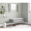 Banc de rangement contemporain en métal chromé et similicuir-96502270