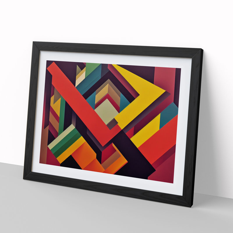 Imaginative Abstract - Single Picture Frame Print, 25cm H x 34cm W x 2cm D, Black