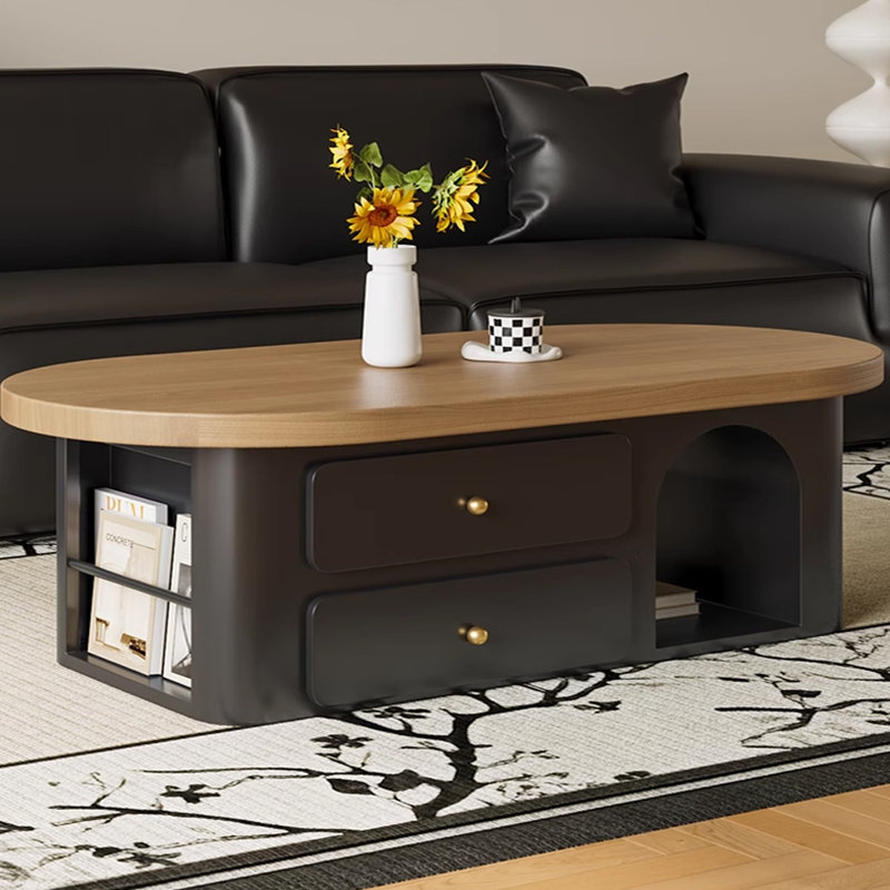 Minimalist solid wood coffee table, 15.74" H x 62.99" W x 27.55" D
