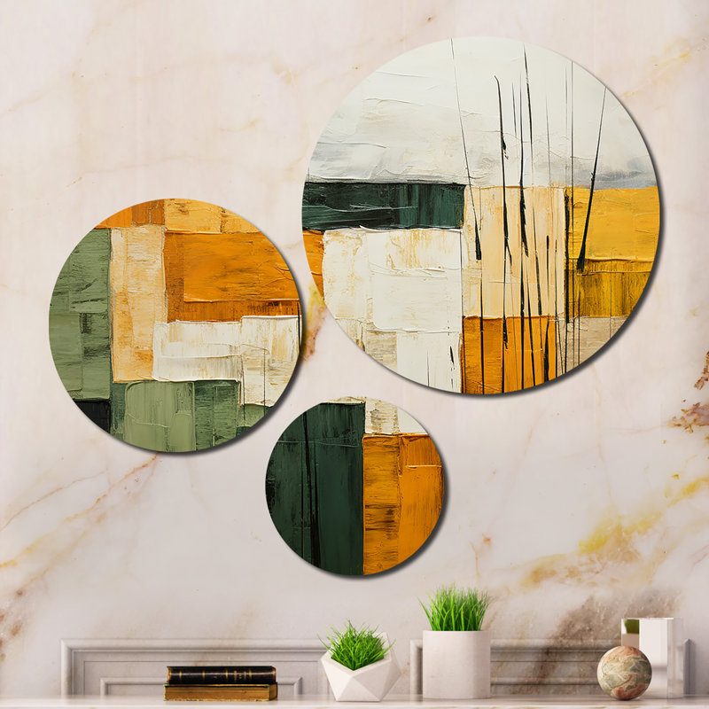 Cubism Geometric Plains I Abstract Wall Decor on Metal
