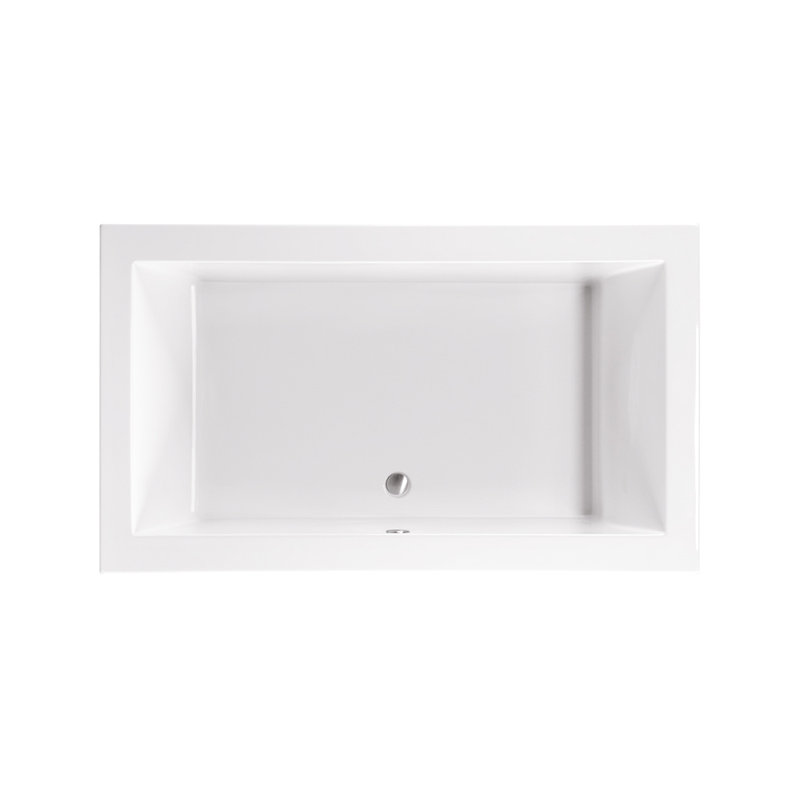 Andrea® 8 DoloMatte 72" x 36" Soaking Solid Surface Bathtub, Matte White, 71.63'' L x 36'' W x 19.75'' H, Undermount