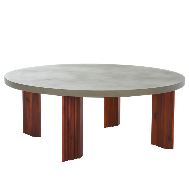 Table basse Basilio, Gris clair / naturel