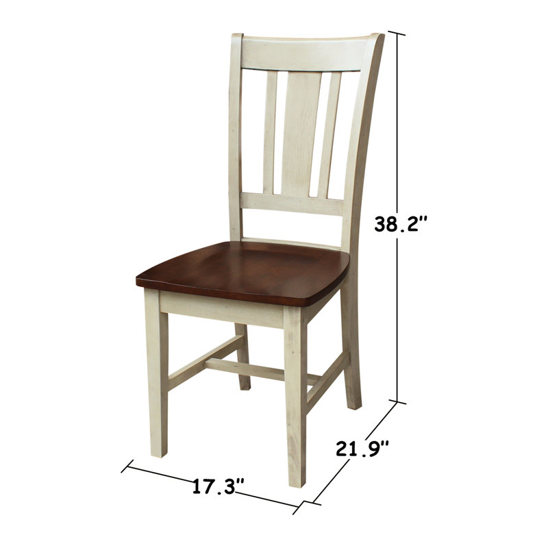 Ensemble de salle à manger en bois massif Aurich, 3 pièces : 1 table, 2 chaises, Espresso