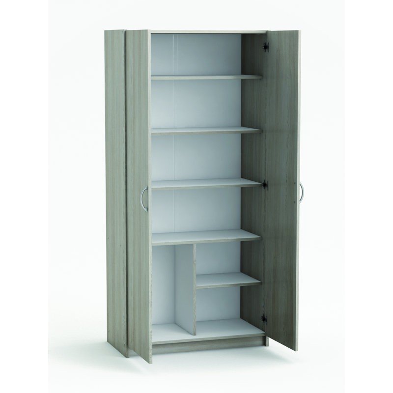 Delafuente 2 Door Wardrobe, Shannon oak/Pearl white