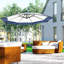 Parasol excentré pour patio avec manivelle et base en croix-266004961
