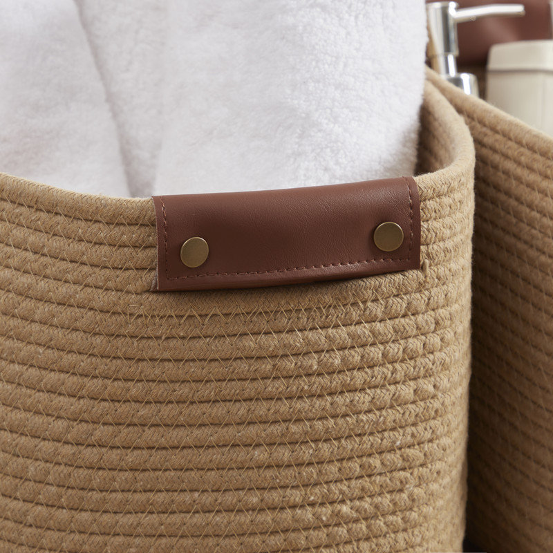 Ensemble de paniers en tissu, Brun