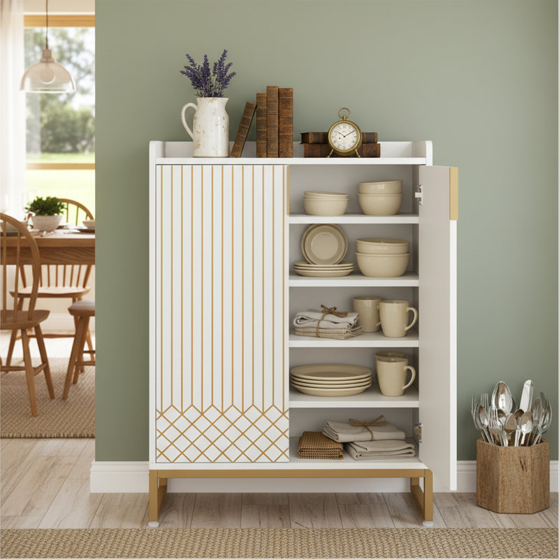 Buffet Modern Modern avec portes, armoire à café autoportante pour salle à manger, cuisine et salon