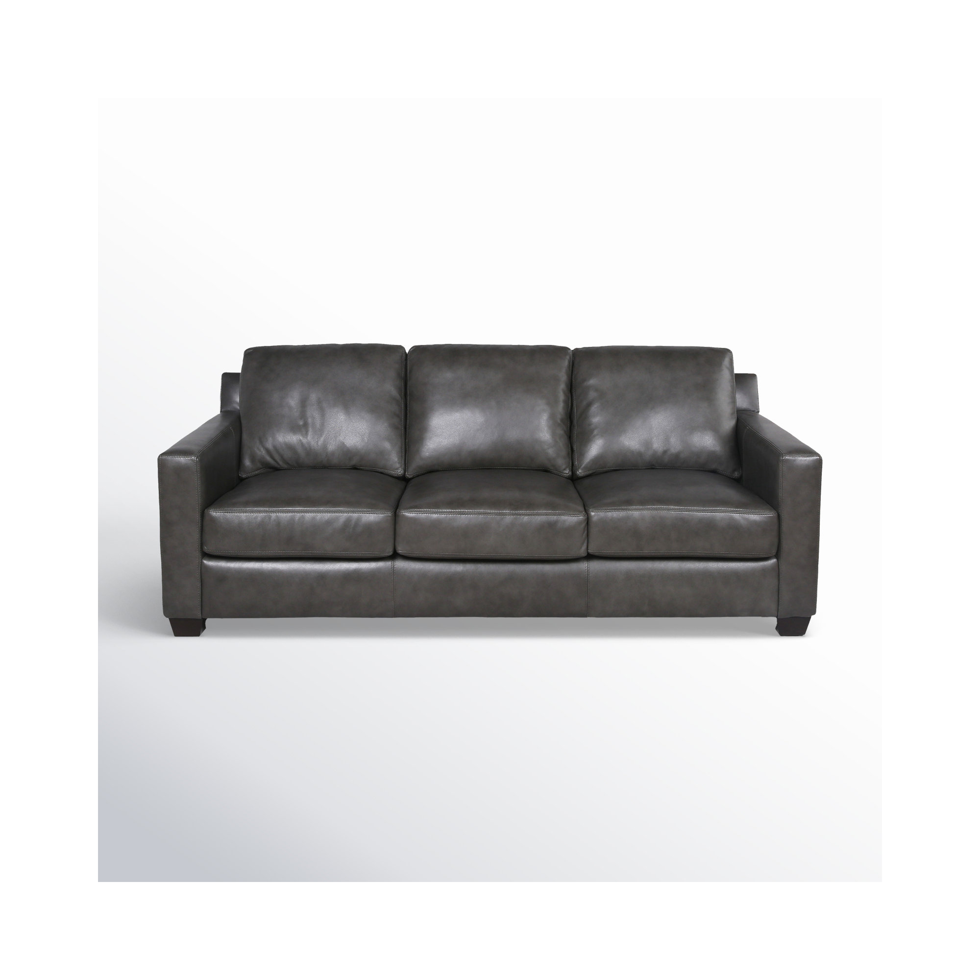 Covedale 83.5'' Upholstered Sofa, Sidekick Charcoal Genuine Leather