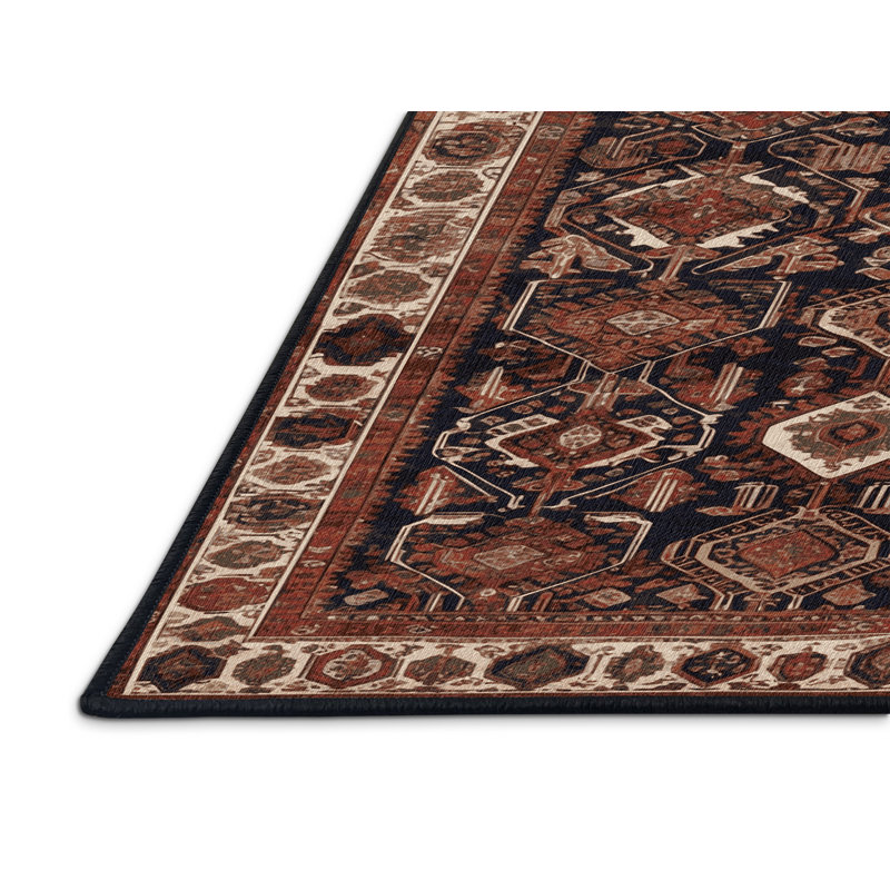 Machine Washable Persian Brown Area Rug, Square 5'