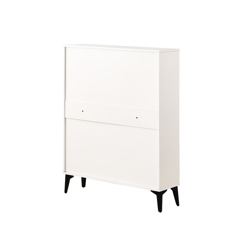 Armoire de rangement fonctionnelle pour chaussures avec espace cubique - Compartiments pliables modernes pour chambre blanche