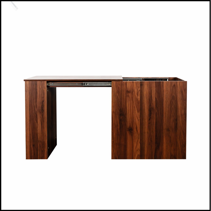 Bureau d'ordinateur de coin moderne avec table extensible et tiroirs, idéal pour le bureau à domicile et les espaces d'étude