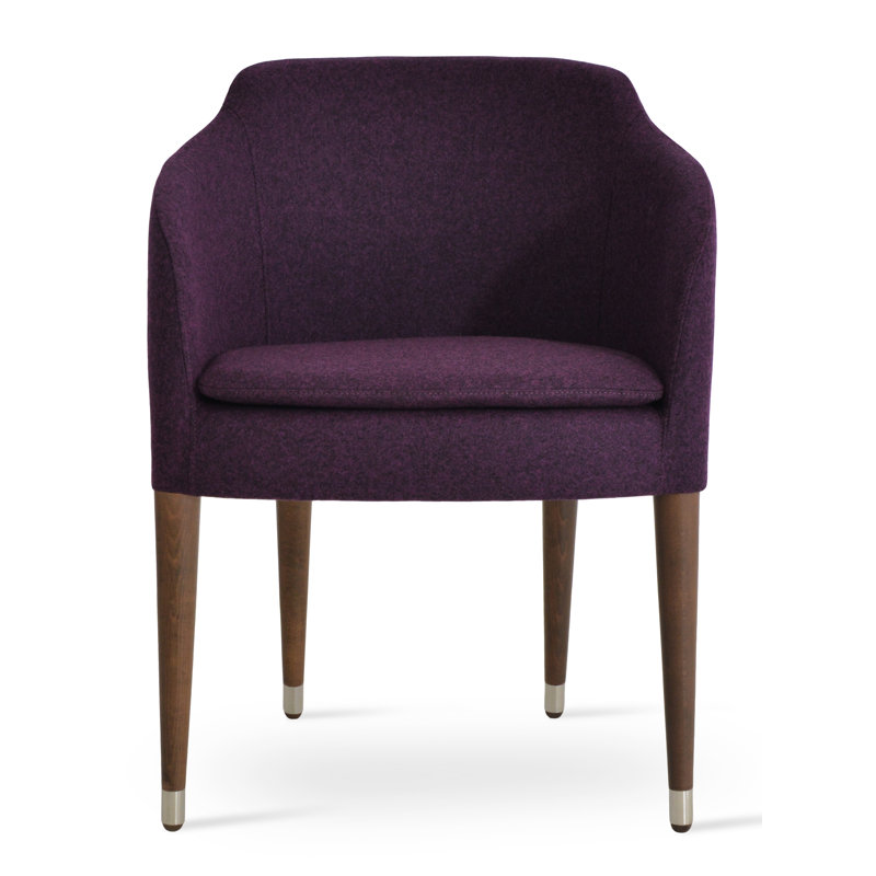 Alphine Upholstered Solid Back Dining Chair, Maroon