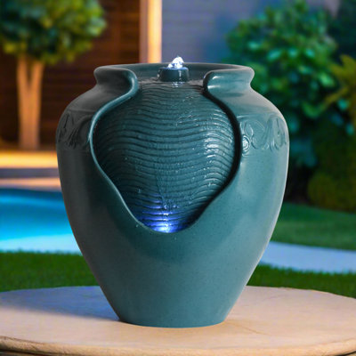 Outdoor Fountain with Lights