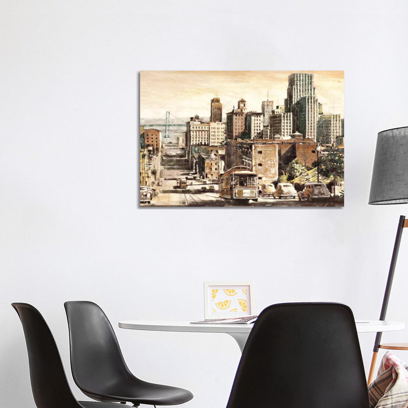 San Francisco View To Bay Brid by Matthew Daniels - Painting on Canvas, Wrapped Canvas, 101.6 cm H x 66.04 cm W x 1.91 cm D