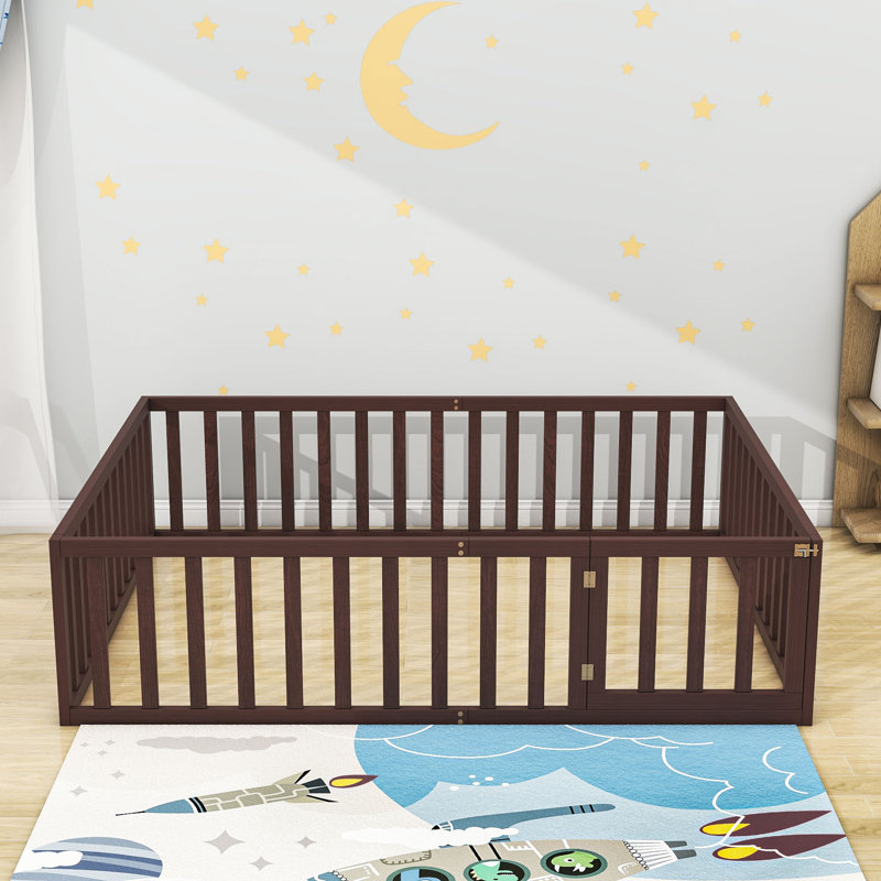 Freta Wood Bed Frame, Walnut, Queen