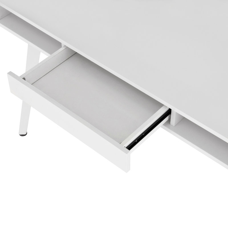 Bureau d'ordinateur Study avec rangement et tableau blanc magnétique effaçable à sec, blanc
