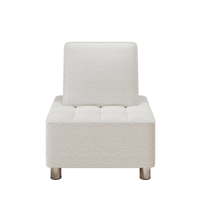 Rymann Modern 31" Velvet Couch Comfortable Upholstered Single Seater Sofa for Living Room, White