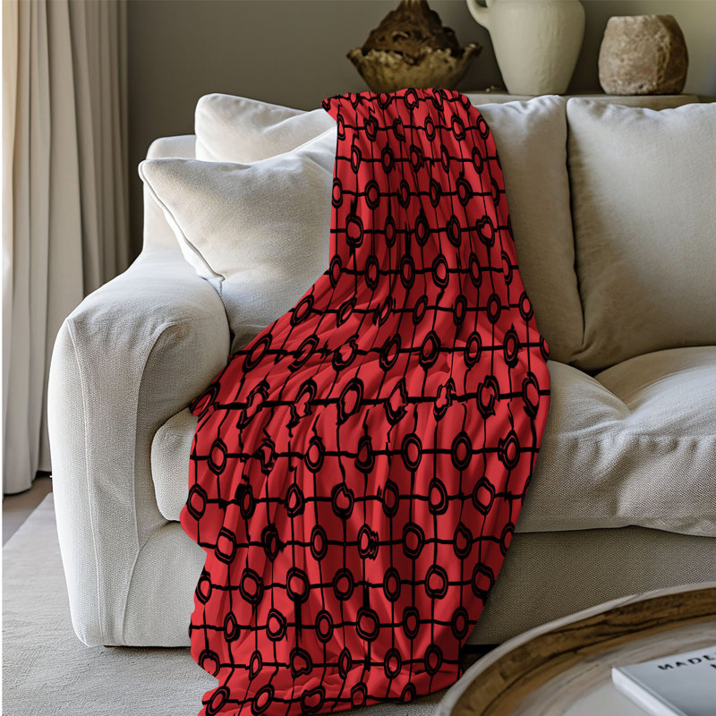 Crimson Dots - 1 Pièce Sherpa Premium Couverture 0157, L 50 po x L 60 po