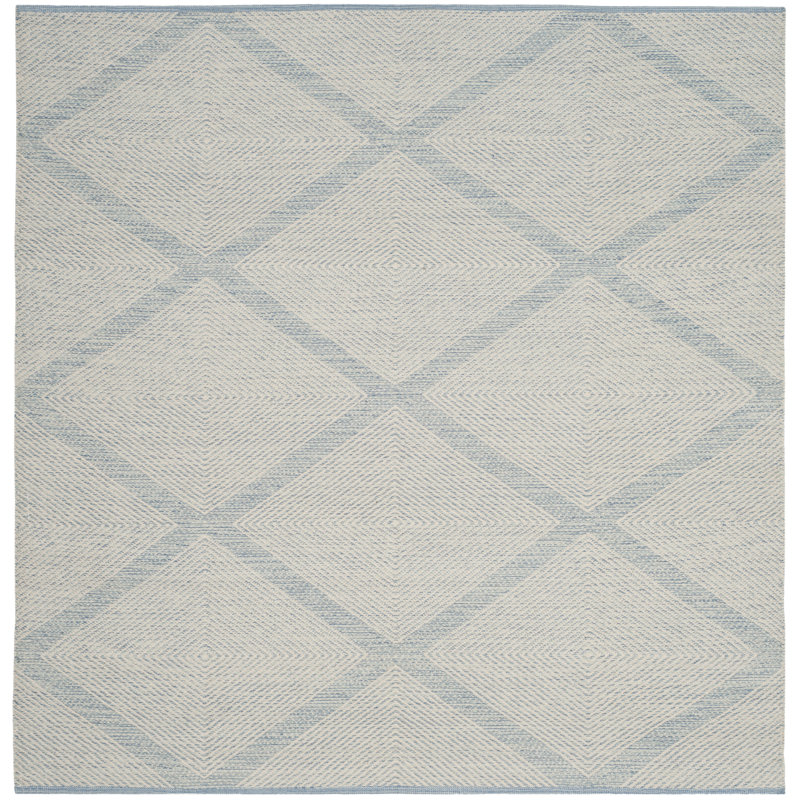 Bester Hand Woven Cotton Geometric Rug, Square 4'