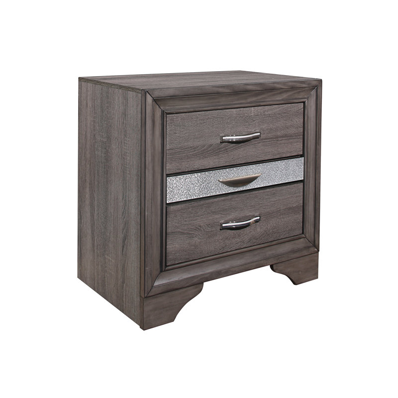 Table de chevet moderne grise - 3 tiroirs spacieux pour le rangement gris