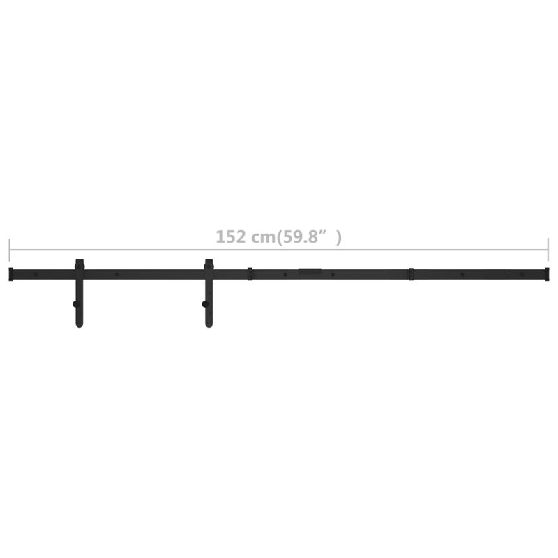 Sarmiento Mini Sliding Cabinet Door Kit Carbon Steel Hardware Track Multi Sizes, 59.8 in.