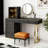 47.24" Modern Makeup Vanity set With Power Outlet Includes Makeup Stool & LED Lighted Mirror