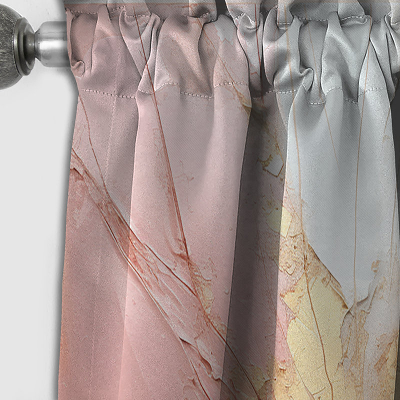 Gold And Pink Paint Fusion - Abstract Painting Blackout Abstract Curtain - 1 Panel, 52" W x 90" L