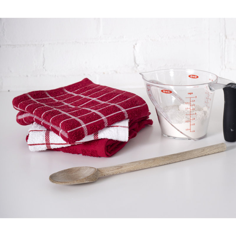 Cotton Plaid Tea Towel Kitchen Towel, Paprika