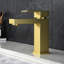 Robinet de lavabo pour salle de bain en or brossé - Construction contemporaine latérale et stable avec longue durée