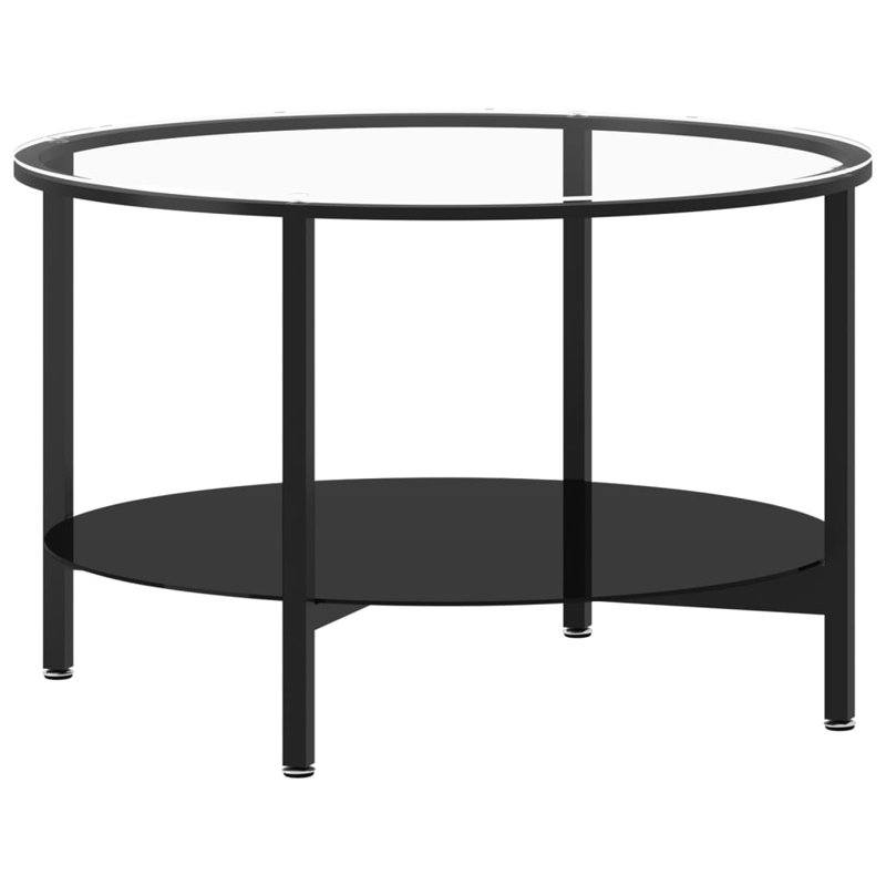 Ebern Designs Tea Table Tempered Glass, Black