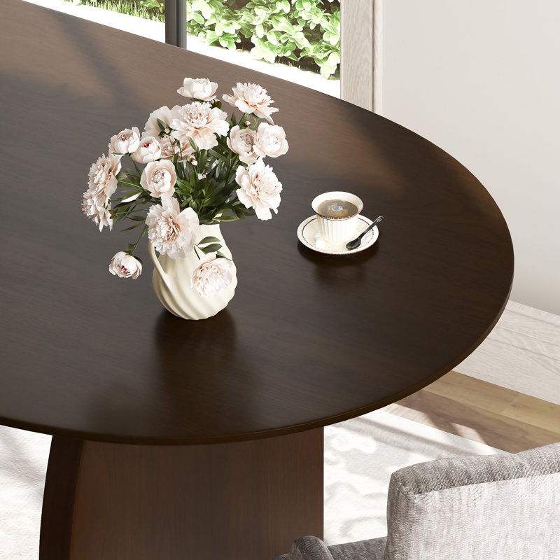 Table de salle à manger ovale en bois, Noyer, H 30 po x L 79 po x l 33,5 po