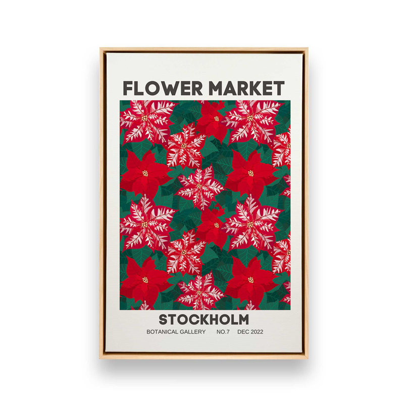 «Holiday Flower Market I», reproduction sur toile, H 48,75 po x l 32,75 po, Cadre flottant brun