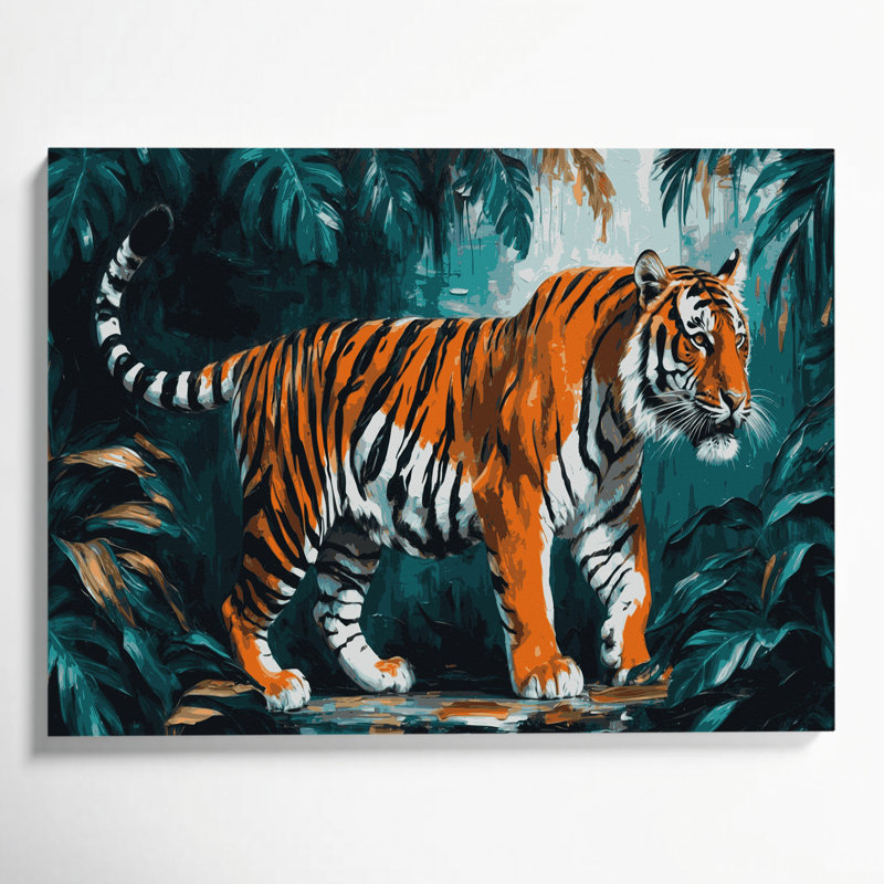 «Big Cats», art mural tigré malais, H 24 po x l 36 po