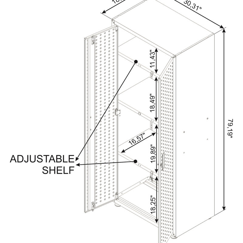 Tall Garage Cabinet In White, White