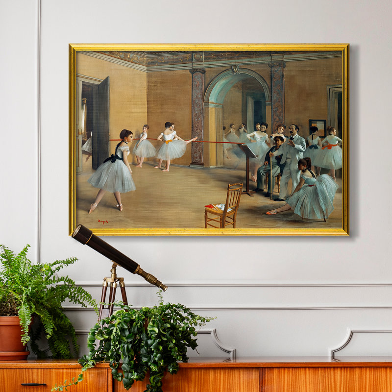 «The Dance Foyer at the Opera», rue Le Peletier, 1872 - Edgar Degas - Toile sur mesure, 24x34 INNER SIZE, Framed Canvas