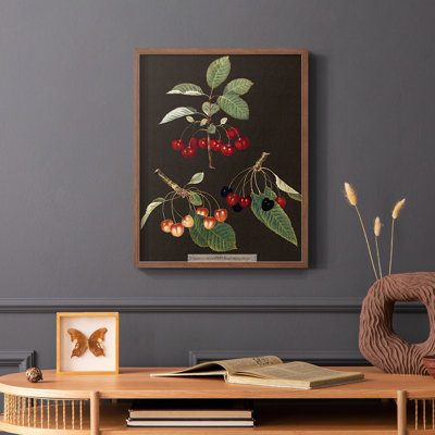 Brookshaw Cherries, reproduction encadrée - bois massif